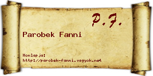 Parobek Fanni névjegykártya